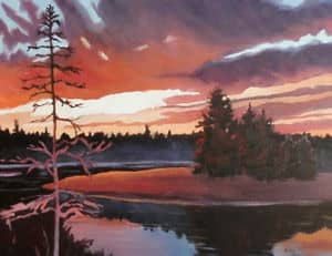 Oil painting by Ellen Lorne — Sunset