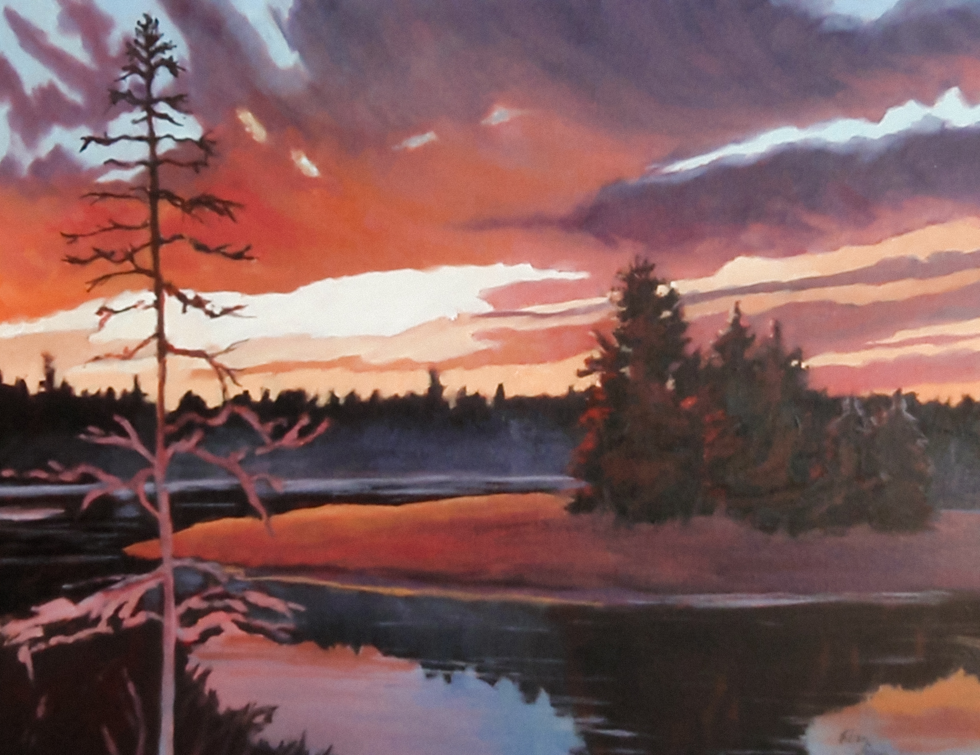 Oil painting by Ellen Lorne — Sunset